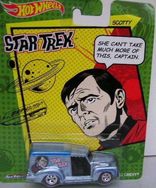 Hotwheels Hot Wheels Diecast Model Car Star Trek TV Chevy Chevrolet Custom 1952 Scotty 1/64 scale