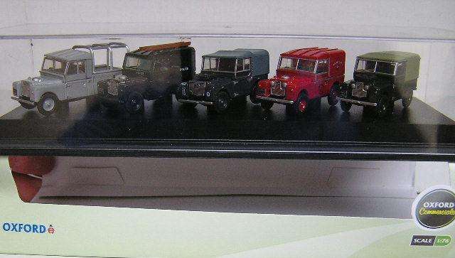 Oxford Diecast Model Car SET17B 5 piece  pk Land Rover 80 " Series 1 1/76 OO railway scale new