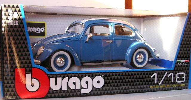 Burago Diecast Model Car 12029 VW Volkswagen Beetle 1955 1/18 scale new in pack