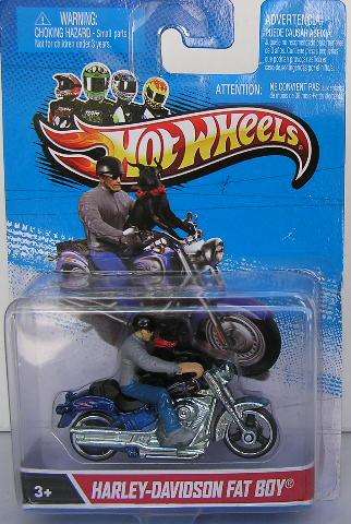 Hotwheels Hot Wheels Diecast Model Bike Motorcycle Harley Davidson Fat Boy 2012 on card