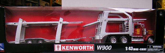 Newray Diecast Model Truck + trailer Kenworth W 900 Car transporter 1/43 scale new in pack