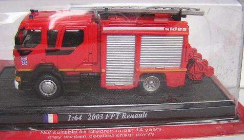 Fire Engines of the World Diecast Model Collection Renault FPT ladder & hose truck 2003 France 1/64
