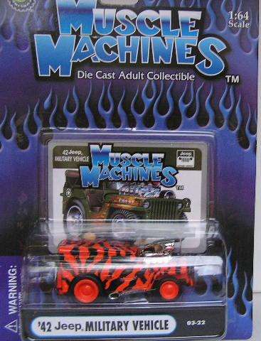 Muscle Machines Diecast Model Car Willys Jeep Military 1942 1/64 scale new in pack