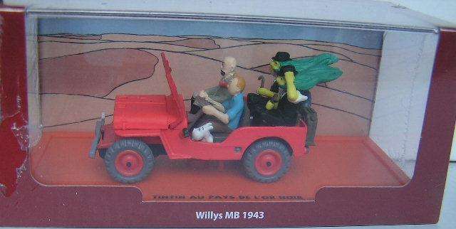 Tintin Diecast Model Car Collection Movie Film TV Willys Jeep 1943 with figures 1/43 scale new