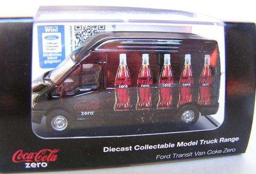 Oxford Diecast Model Car FT015CC Ford Transit High Roof LWB Van "Coke Zero" 1/76 OO railway scale