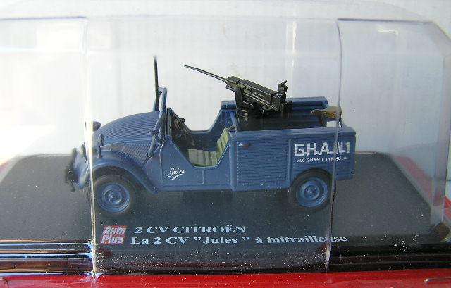 Citroen 2 CV 2CV Diecast Model Collection Military "Jules" with gun 1/43 scale new in pack