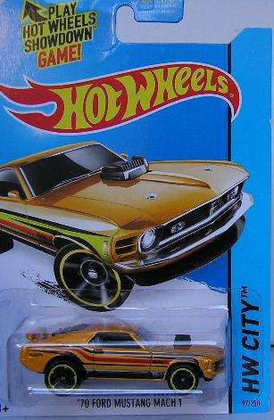 Hotwheels Hot Wheels Diecast Model Car 2014 97 / 250 Ford Mustang Mach I 1 1970 1/64 scale new in pa