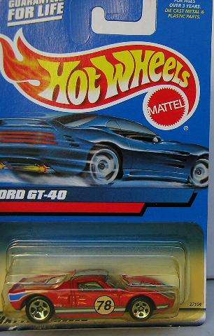 Hotwheels Hot Wheels Diecast Model Car 2000 139 Ford GT 40 No 78 1/64 scale new in pack