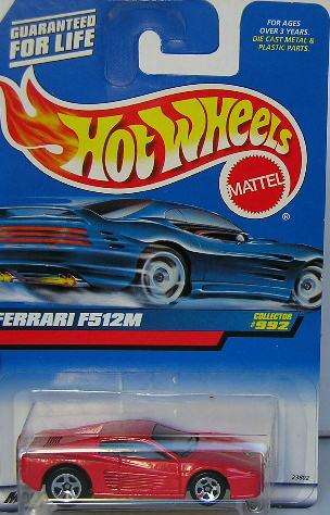 Hotwheels Hot Wheels Diecast Model Car 1998 992 Ferrari F 512 M 1/64 scale new in pack