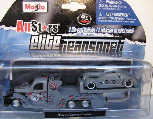 Maisto Diecast Model Car Elite Transport Missile Tow Flatbed Recovery Truck + Ford Coupe 1936 1/64