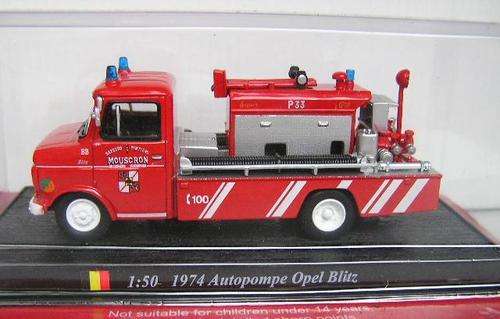 Fire Engines of the World Diecast Model Collection Opel Blitz Autopompe 1974 Belgium 1/50 scale new