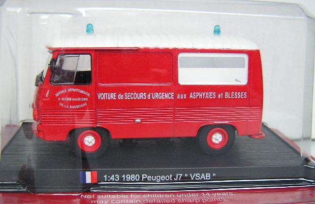 Fire Engines of the World Diecast Model Collection Peugeot J 7 Van VSAB 1980 France 1/43 scale new