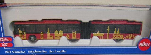 SIKU Diecast Model 1893 Articulated "Bendy" Bus 1/87 HO railway scale new in pack