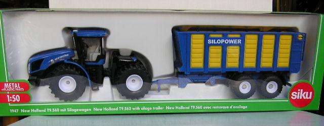 SIKU Diecast Model 1947 New Holland T9.560 Tractor & Silage Trailer Farm Agricultural 1/50 scale new