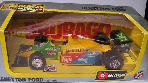 Burago Diecast Model Car 6102 Benetton Ford F1 F 1 Grand Prix No 19 1/24 scale in box