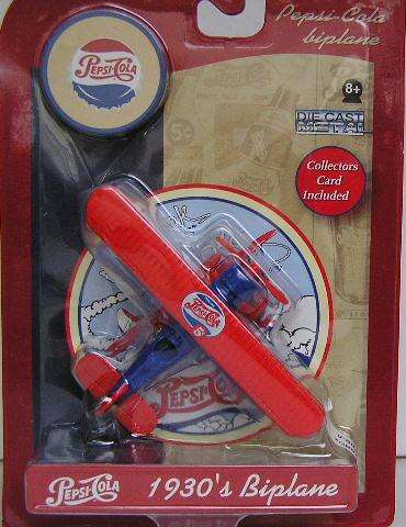 Gearbox Diecast Model Plane 1930's Stearman Biplane "Pepsi Cola" new in pack