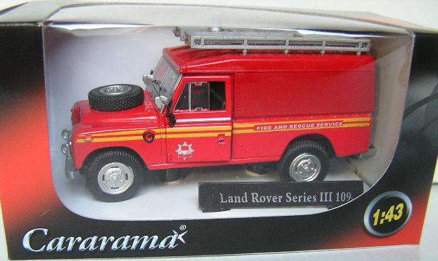 Cararama Hongwell Diecast Model Car Land Rover Series III 3 109 " inch Fire & Rescue 1/43 scale new