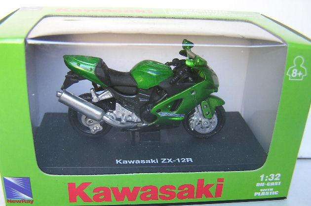 NewRay Diecast Model Motorcycle Bike Kawasaki ZX 12 R 1/32 scale new in pack