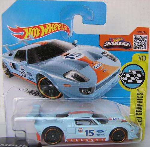 Hotwheels Hot Wheels Diecast Model Car 2016 182 / 250 Ford GT No 15 "Gulf" 1/64 scale new in pack