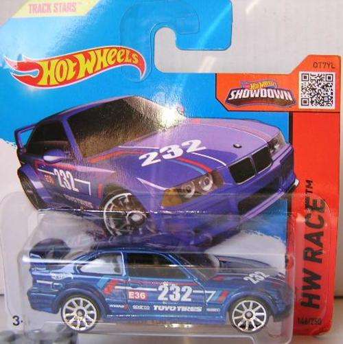 Hotwheels Hot Wheels Diecast Model Car 2015 146 / 250 BMW E36 M 3 Race No 232 1/64 scale new in pack