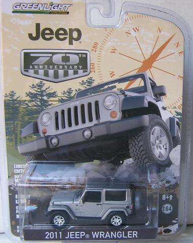 Greenlight Diecast Model Car Anniversary Series Jeep Wrangler 2011 70 yrs 1/64 scale new in pack