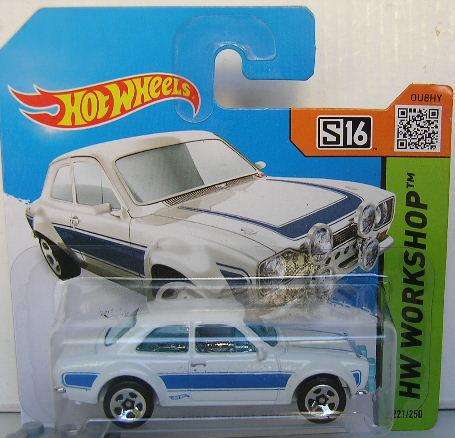 Hotwheels Hot Wheels Diecast Model Car 2015 221 / 250 Ford Escort RS 1600 1970 1/64 scale new in pac
