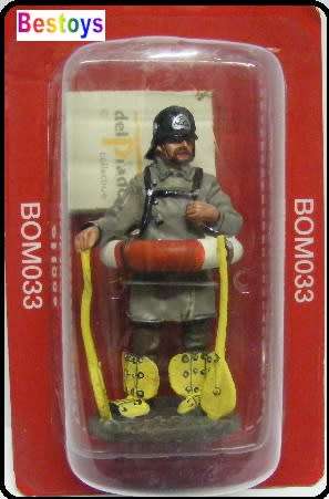 Firefighters Fireman Diecast Figure Collection Germany +- 1900 + lifebelt 54 mm new in pack