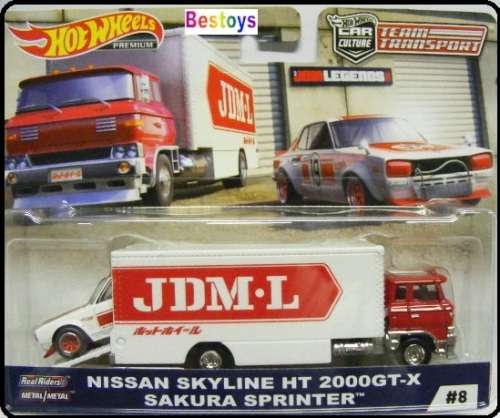 Hotwheels Hot Wheels Diecast Model Car Culture Team Transport Nissan Skyline HT 2000 GT-X + Sakura S