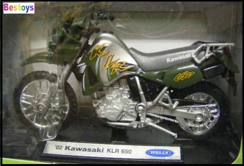 Welly Diecast Model Motorcycle Bike Kawasaki KLR 650 2002 1/18 scale new in pack