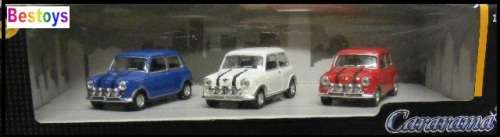 Cararama Hongwell Diecast Model Car 3 pce set Mini Cooper Racing 1/43 scale new in pack