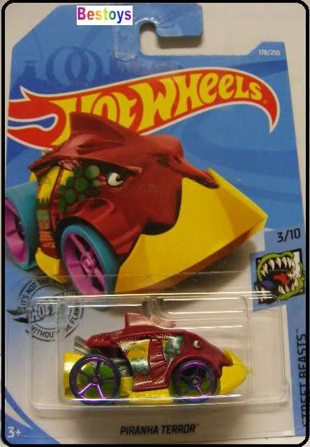 Hotwheels Hot Wheels Diecast Model Car 2020 178 / 250 Piranha Terror Street Beasts new in pack