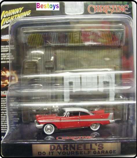 Johnny Lightning Diecast Model Car Plymouth Fury 1958 Christine + workshop garage diorama 1/64 scale
