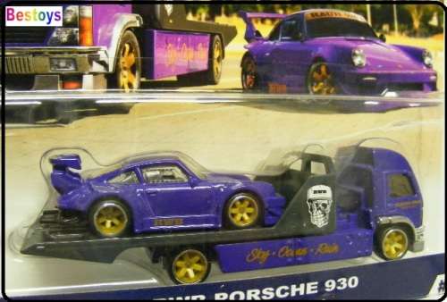 Hotwheels Hot Wheels Diecast Model Car Culture Team Transport Porsche 930 RWB + Aero Lift Truck 1/64
