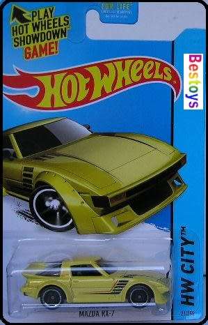Hotwheels Hot Wheels Diecast Model Car 2014 21 / 250 Mazda RX 7 1/64 scale new in pack