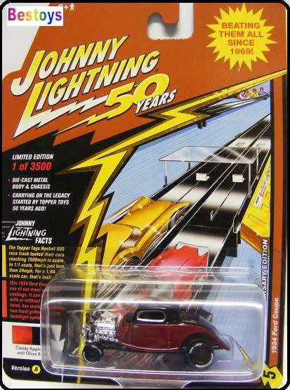 Johnny Lightning Diecast Model Car 50th Anniv Ltd Ed Ford Coupe 1934 1/64 scale new in pack