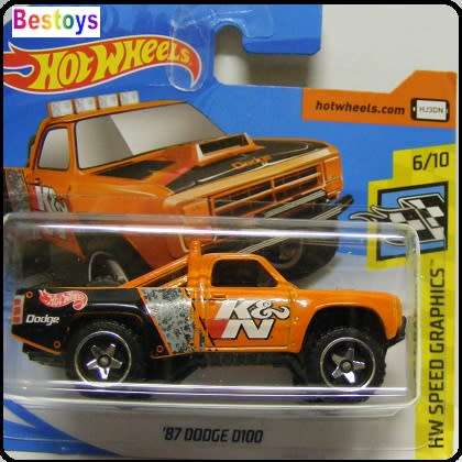 Hotwheels Hot Wheels Diecast Model Car 2020 128 / 250 Dodge D100 D 100 pickup 1987 "K&N" Speed Graph
