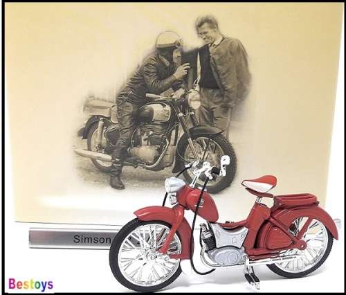 Diecast Model Bike Motorcycle European Collection Simson SR 2 SR2 East Germany 1/24 scale new