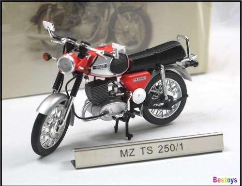 Diecast Model Bike Motorcycle European Collection MZ TS 250/1 German Democratic Republic 1/24 scale