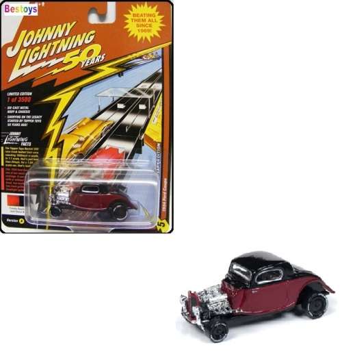 Johnny Lightning Diecast Model Car 50th Anniv Ltd Ed Ford Coupe 1934 1/64 scale new in pack