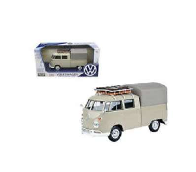 Motormax Diecast Model Car 79558 VW Volkswagen Kombi T 1 T1 Double Cab Pickup + Canopy & Roofrack