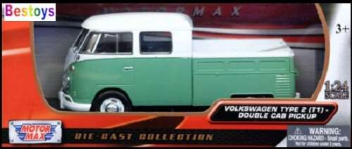 Motormax Diecast Model Car 79343 VW Volkswagen Kombi T 1 T1 Doublecab Pickup 1/24 scale new