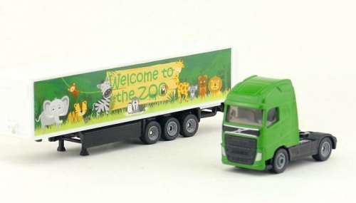 SIKU Diecast Model 1627 Volvo Truck & Box trailer`Zoo` 1/87 HO railway scale new in pack
