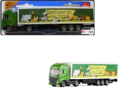 SIKU Diecast Model 1627 Volvo Truck & Box trailer`Zoo` 1/87 HO railway scale new in pack