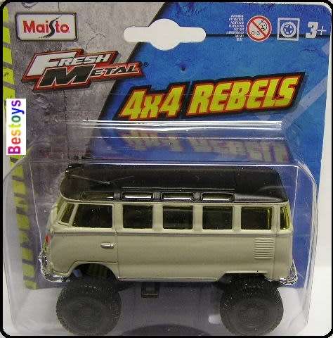 Maisto Diecast Model Car 4x4 Rebels VW Volkswagen Kombi Samba Bus 1/43 scale