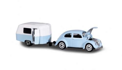 Majorette Diecast Model Car 2 pk VW Volkswagen Beetle & Eriba Puck Caravan 1/64 scale new in pack