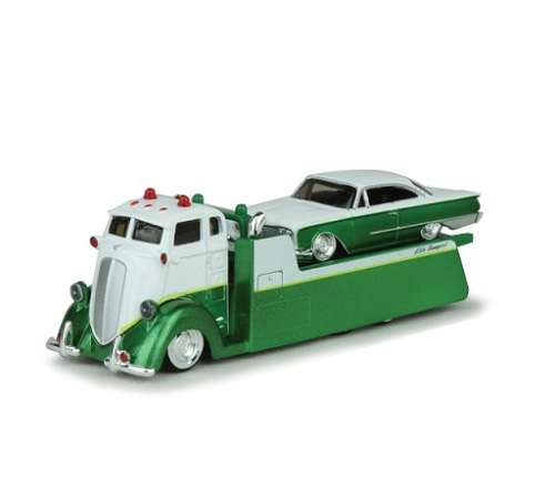 Maisto Design Elite Transport COE Flatbed Recovery Truck + Ford Starliner 1960