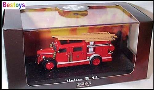 Atlas Fire Engine Truck Collection Volvo B 11 B11 Ladder Truck 1/72 OO railway scale