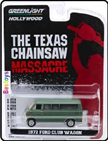 Greenlight Diecast Model Car Hollywood Ford Club Wagon 1972 Texas Chainsaw Massacre Movie Film 1/64