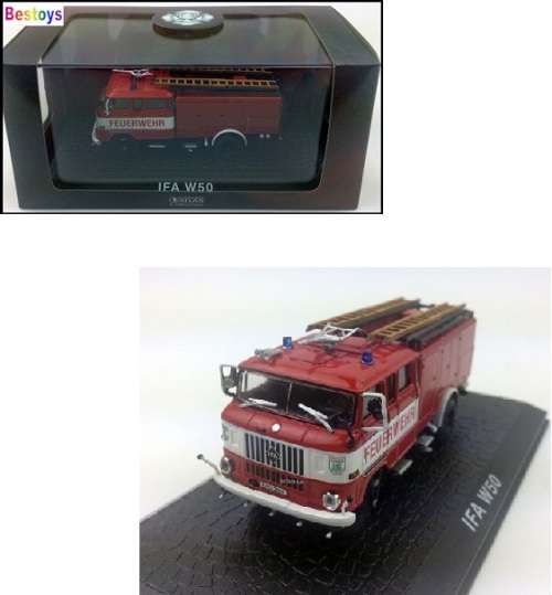 Diecast Model Fire Engine Truck Collection IFA W 50 W50 with Water Cannon 1/72 OO railway scale new