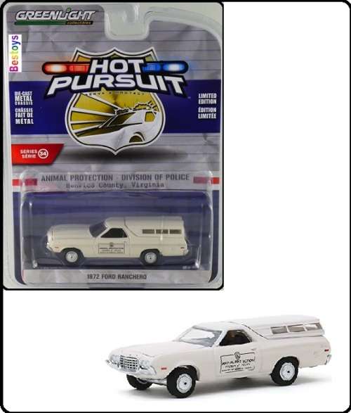 Greenlight Diecast Model Car Hot Pursuit Police Series Ford Ranchero 1972 Animal Protection Virginia